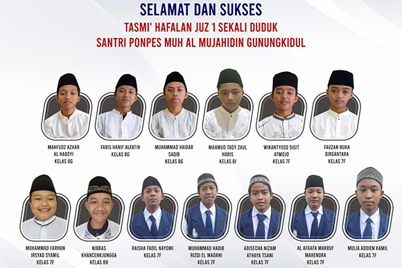 Tasmi’ Hafalan Juz 1 Sekali Duduk Santri MBS Al Mujahidin, Wonosari, Gunungkidul